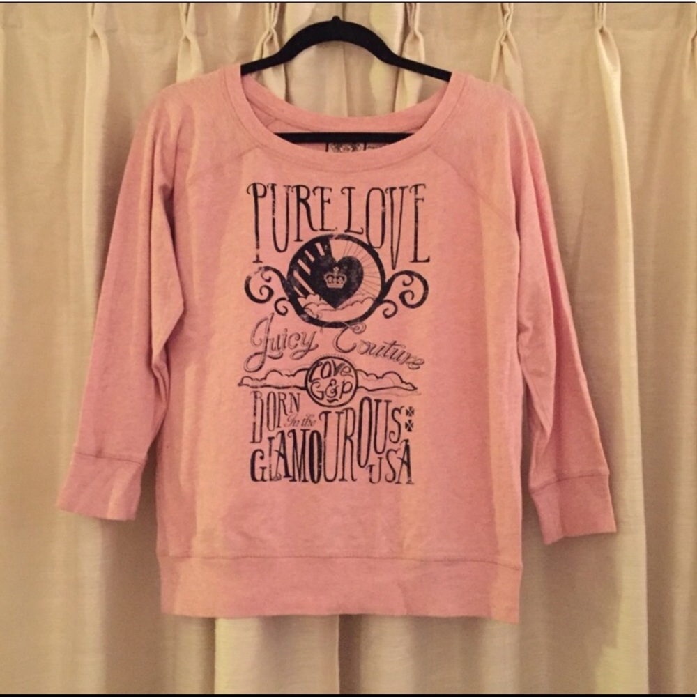 Juicy Couture Blush Pink/Navy Blue Quarter Sleeve